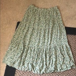 AE Green Floral Maxi Skirt XL